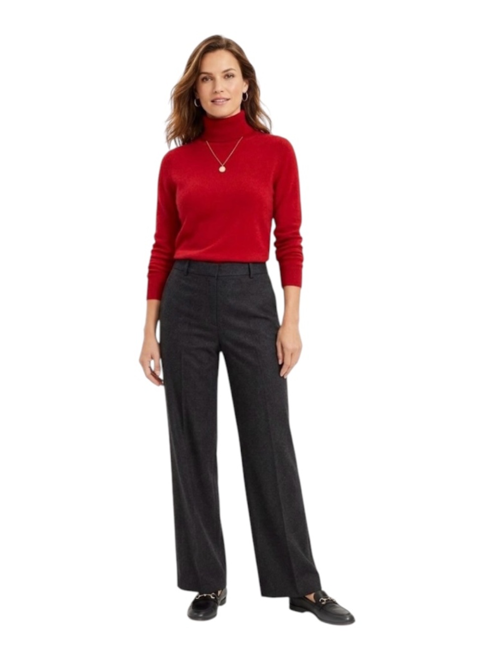 Ann Taylor 100% Cashmere Turtleneck Sweater Sz S Red Classic Cozy Luxury VTG